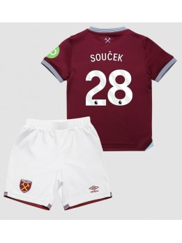 West Ham United Tomas Soucek #28 Replika Hemmakläder Barn 2025-26 Kortärmad (+ byxor)
